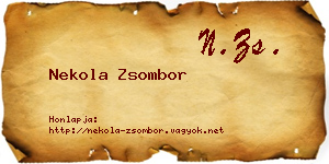 Nekola Zsombor névjegykártya